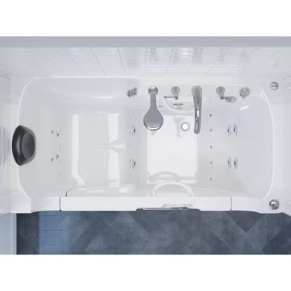 Universal Collection 30 In. L X 60 In. W Right Side Drain Combination Jetted Bathtub in White with Powered Fast Drain