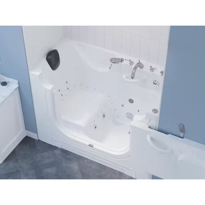 Universal Collection 30 In. L X 60 In. W Right Side Drain Combination Jetted Bathtub in White with Powered Fast Drain