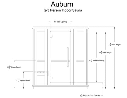 Almost Heaven 2-3 Person Auburn Indoor Sauna