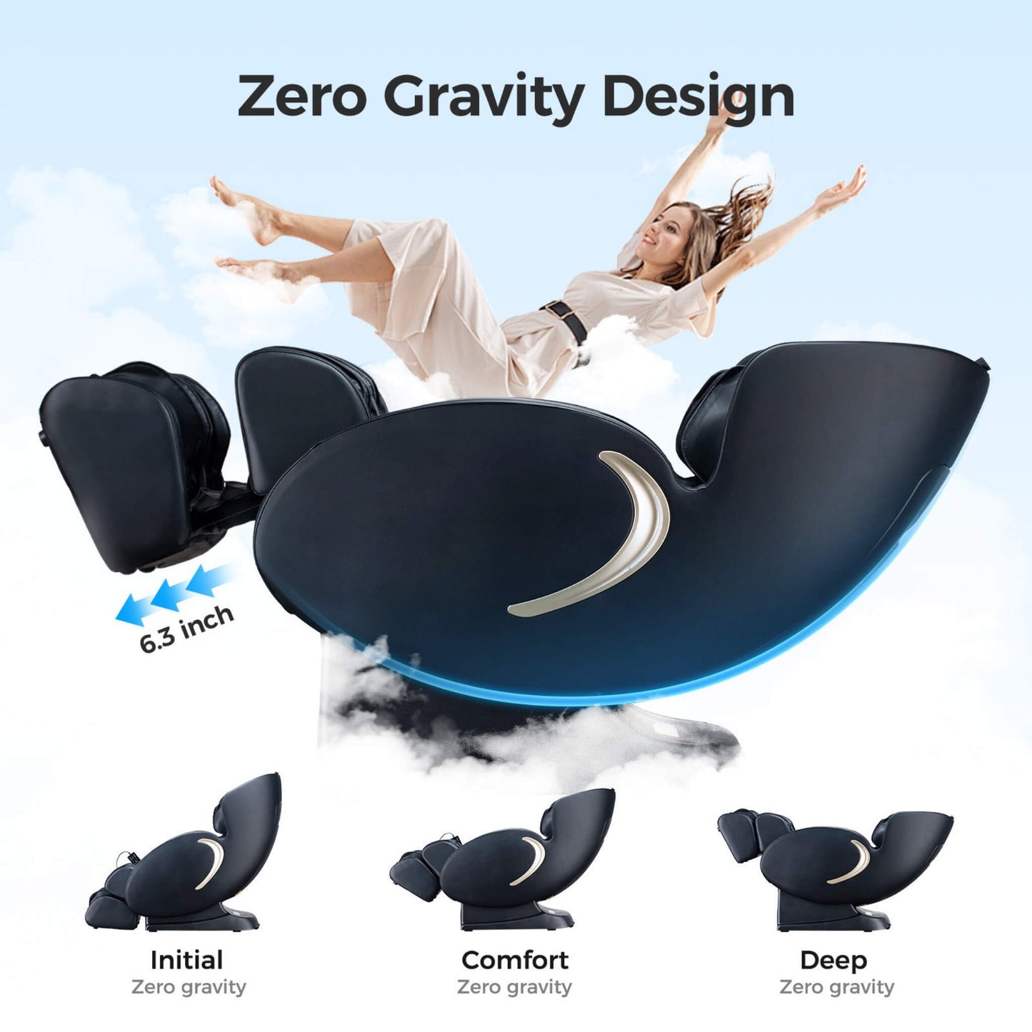 Bosscare Full Body 3D Zero Gravity Shiatsu Recliner Massage Chair With App (SAK32840)