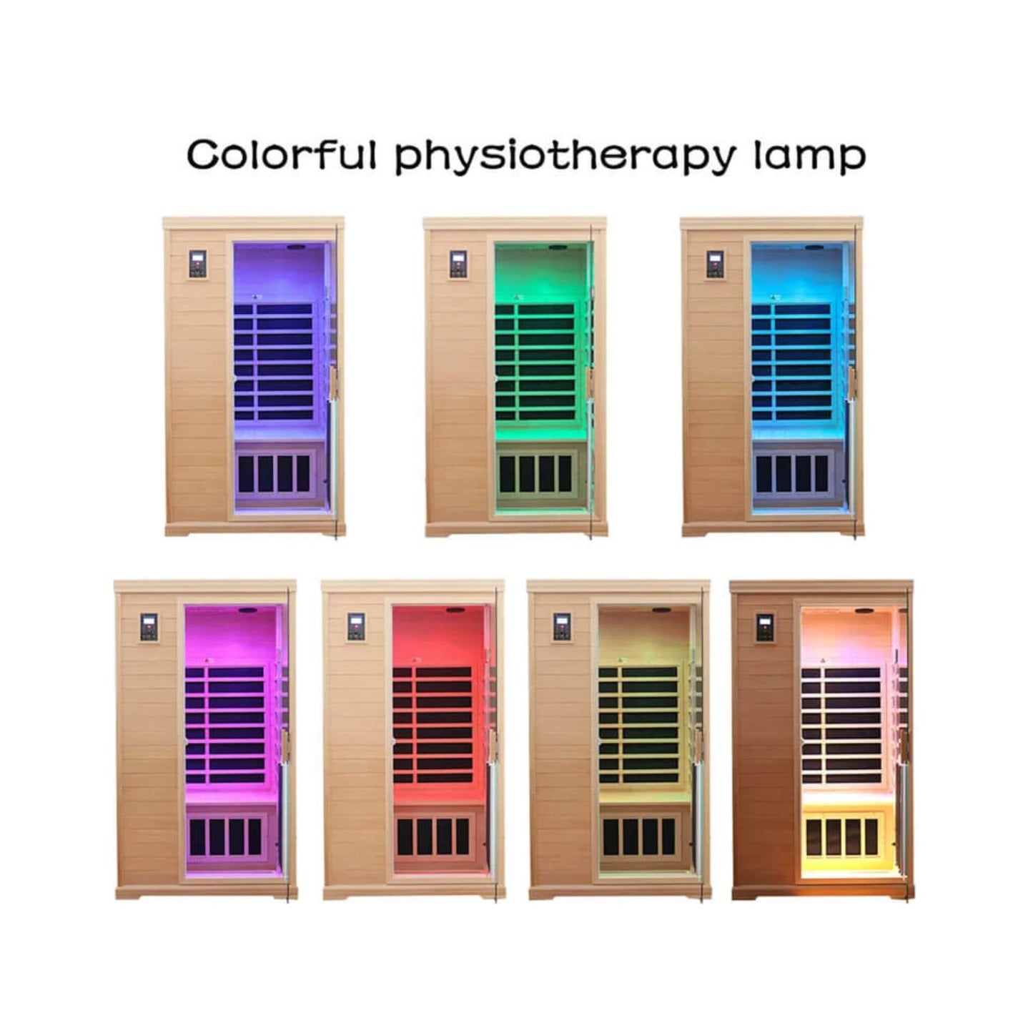 Thermora Ivara Luxury 2-Person Hemlock Wood FAR Infrared Sauna Room W/ Glass Door, 1750W (SAK81525)