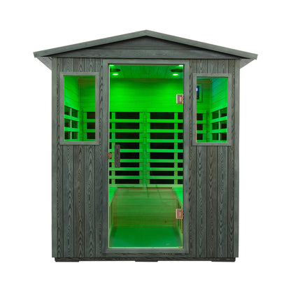 Thermora Eterna 4-Person Full-Spectrum Low EMF Carbonized Composite Infrared Sauna Room With Bluetooth Speakers (SAK70182)
